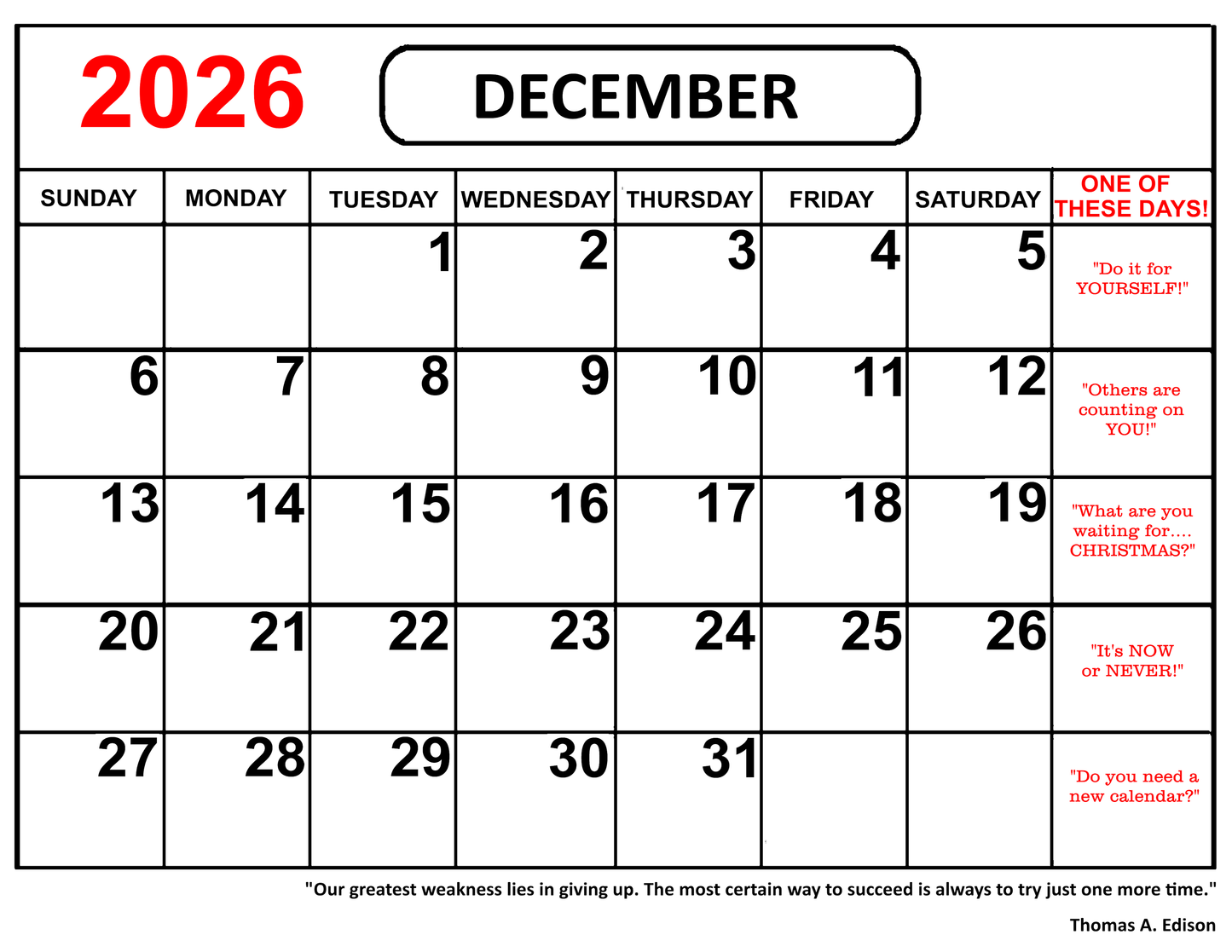 The Procrastinator's Calendar
